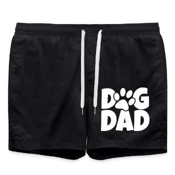 Dog papa de chien pa chien patte cadeau - Short de bain - noir - Devant - AI Model Male 185 light (185cm)