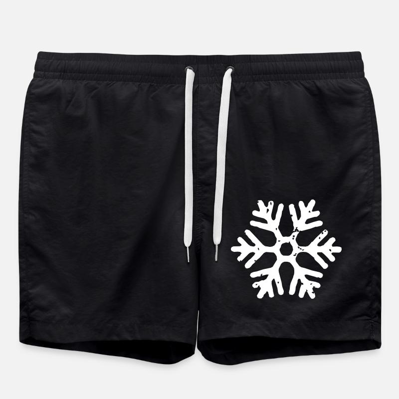 Schneeflocke - Badeshorts - Schwarz