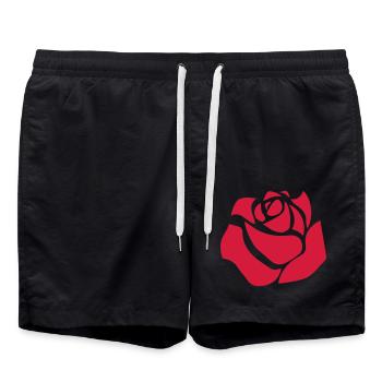 rose - Swim Trunks - black - Front - AI Model Male 185 light (185cm)