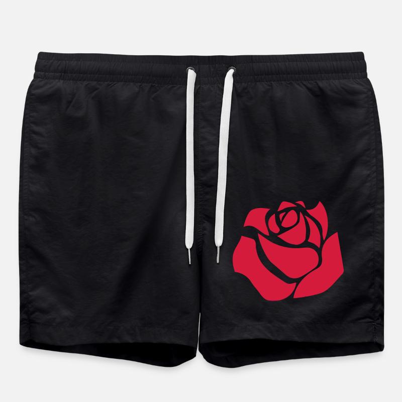 rose - Swim Trunks - black