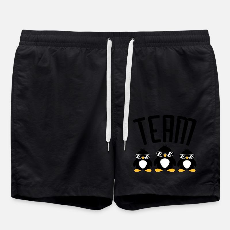 Logo Team Pingouins - Short de bain - noir