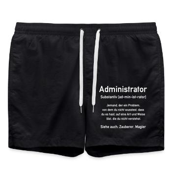 Administrator - Admin - In allen Vector Farben - Badeshorts - Schwarz - Vorne - AI Model Male 185 light (185cm)