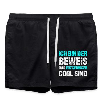 Erzgebirger sind Cool - Badeshorts - Schwarz - Vorne - AI Model Male 185 light (185cm)