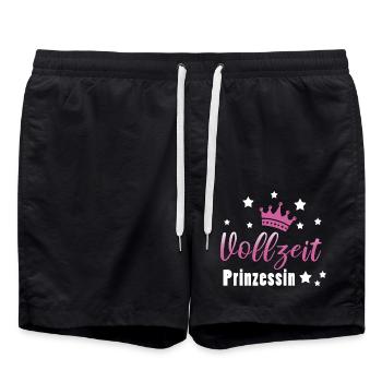Vollzeitprinzessin Prinzessin Mädchen - Badeshorts - Schwarz - Vorne - AI Model Male 185 light (185cm)