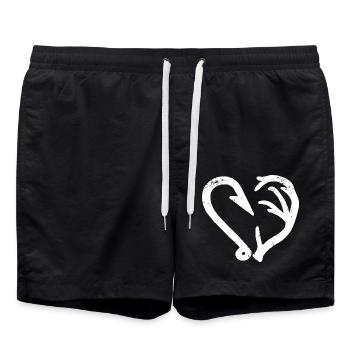Pêche Et Chasse Cadeau Humour Personnalisé - Short de bain - noir - Devant - AI Model Male 185 light (185cm)