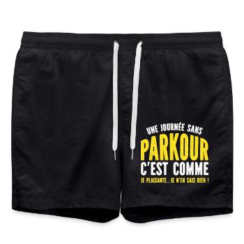 Une journée sans parkour cadeau Parkour humour - Short de bain - noir - Devant - AI Model Male 185 light (185cm)