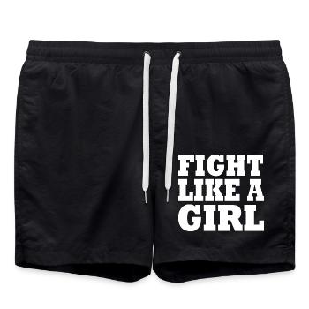 Fight like a girl - Swim Trunks - black - Front - AI Model Male 185 light (185cm)