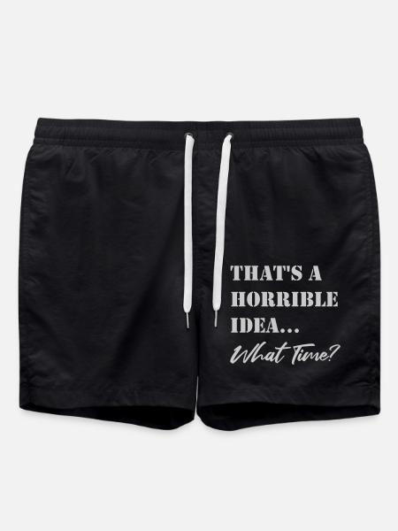 Funny saying Terrible idea - Swim Trunks - black