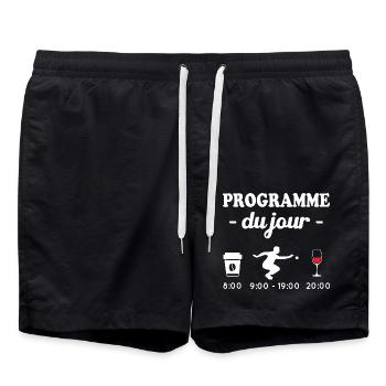 Programme du jour pétanque - Short de bain - noir - Devant - AI Model Male 185 light (185cm)