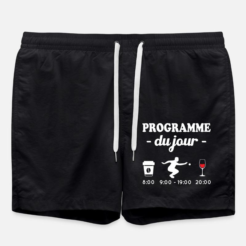 Programme du jour pétanque - Short de bain - noir