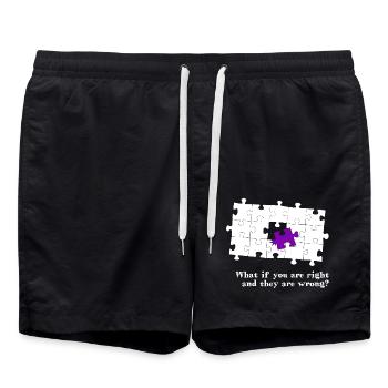 Puzzle - what if you are right and they are wrong? - Badeshorts - Schwarz - Vorne - AI Model Male 185 light (185cm)