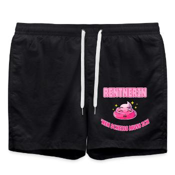 Lustige Sprüche Rentnerin - nen scheiss muss ich - Badeshorts - Schwarz - Vorne - AI Model Male 185 light (185cm)