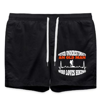 Wandern Berg Klettern Bergsteigen Bouldern Berge - Badeshorts - Schwarz - Vorne - AI Model Male 185 light (185cm)