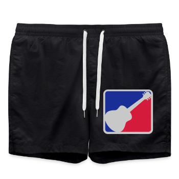 Red Blue Guitarist Guitar - Swim Trunks - black - Front - AI Model Male 185 light (185cm)