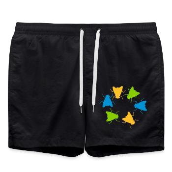 Colorful House Flying Group Team - Swim Trunks - black - Front - AI Model Male 185 light (185cm)