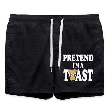 Pretend i'm a Toast - Badeshorts - Schwarz - Vorne - AI Model Male 185 light (185cm)