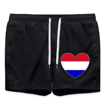 Holland Flagge Herz - Badeshorts - Schwarz - Vorne - AI Model Male 185 light (185cm)