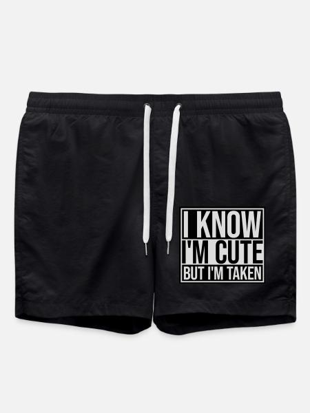 cute but taken quote - Swim Trunks - black