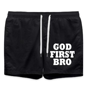 God first bro - Short de bain - noir - Devant - AI Model Male 185 light (185cm)