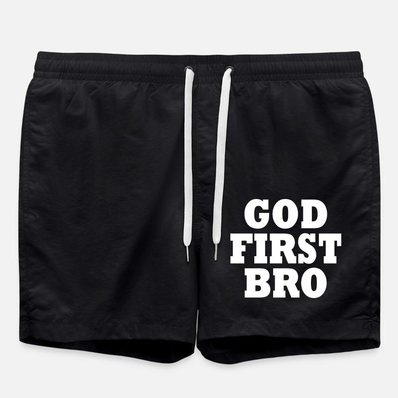 God first bro - Badeshorts - Schwarz