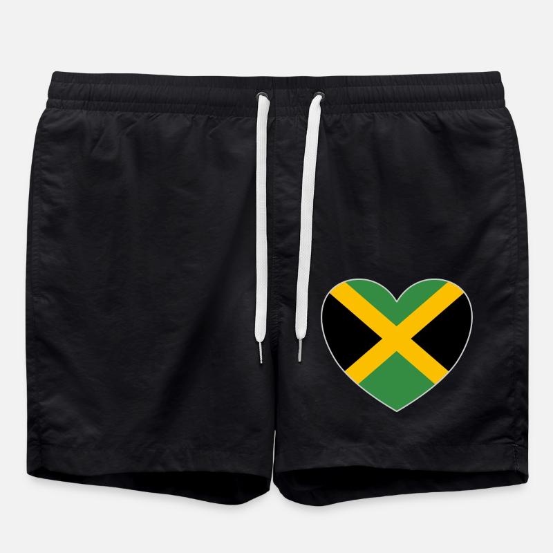 Jamaïque Flag Heart - Short de bain - noir