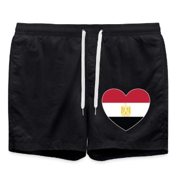 Egypte Drapeau Coeur - Short de bain - noir - Devant - AI Model Male 185 light (185cm)