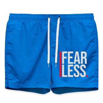 fearless Text Quote Design - Swim Trunks - cobalt blue - Front