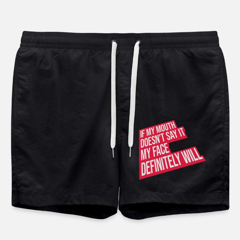 my face definitely will - Badeshorts - Schwarz