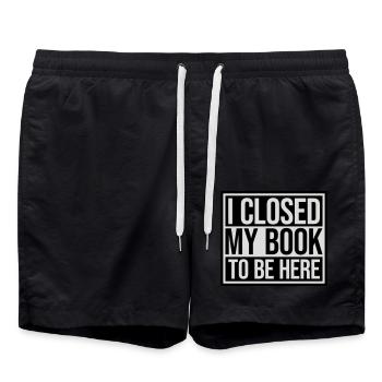I closed my book - Badeshorts - Schwarz - Vorne - AI Model Male 185 light (185cm)