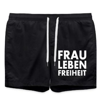 Frau leben freiheit iran - Badeshorts - Schwarz - Vorne - AI Model Male 185 light (185cm)