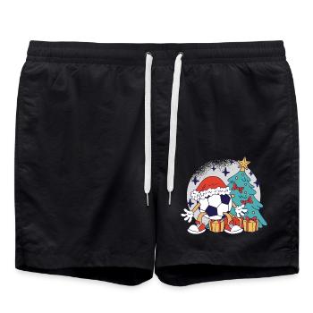Footballer Christmas Football Player X-Mas Football - Swim Trunks - black - Front - AI Model Male 185 light (185cm)