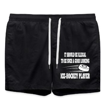 Hockey sur glace Sports d’hiver Cadeau Équipe de hockey sur glace - Short de bain - noir - Devant - AI Model Male 185 light (185cm)