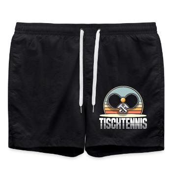 Tischtennis - Badeshorts - Schwarz - Vorne - AI Model Male 185 light (185cm)
