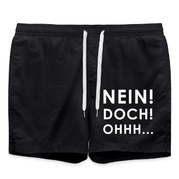 Nein, Doch, Ohhh - Badeshorts - Schwarz - Vorne - AI Model Male 185 light (185cm)
