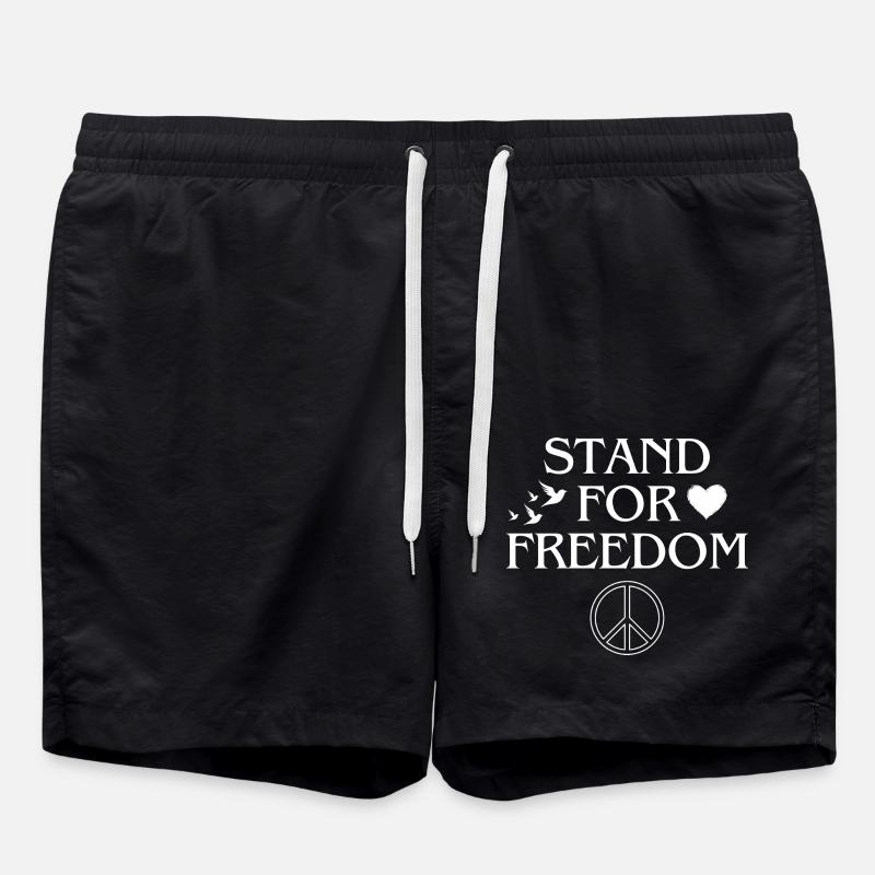 Stand for Freedom - Badeshorts - Schwarz
