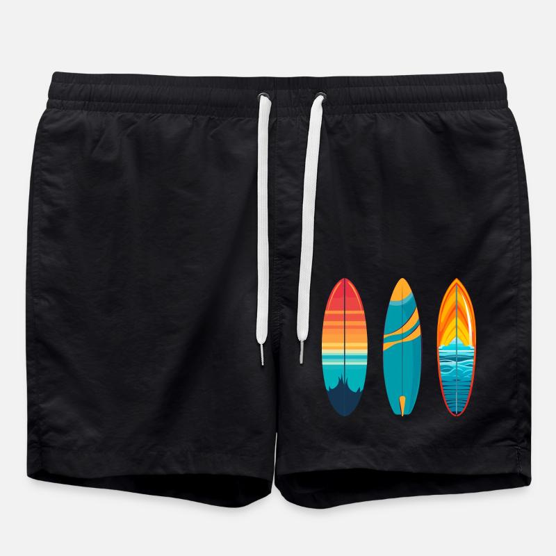 Surfbrett - Badeshorts - Schwarz