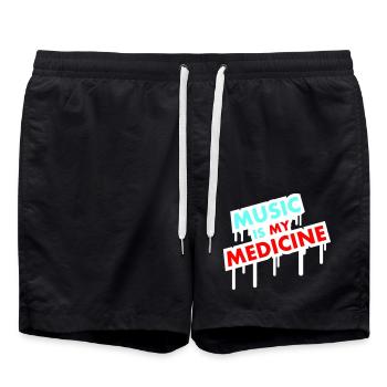 La musique est ma médecine Graffiti Spruch Musik Party - Short de bain - noir - Devant - AI Model Male 185 light (185cm)