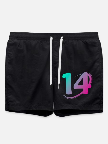 Numéro 14 multicolore - Short de bain - noir