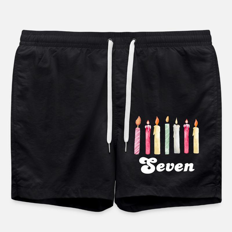 7e anniversaire bougie - Short de bain - noir