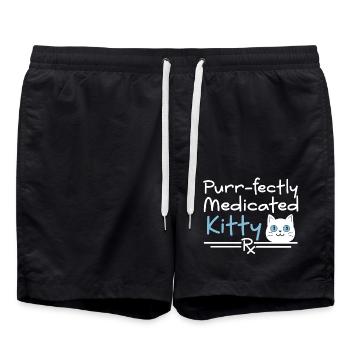 Vet Cat | Purrfectly medicated - Swim Trunks - black - Front - AI Model Male 185 light (185cm)