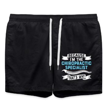 Parce que je suis le physiothérapeute chiropratique Ch - Short de bain - noir - Devant - AI Model Male 185 light (185cm)