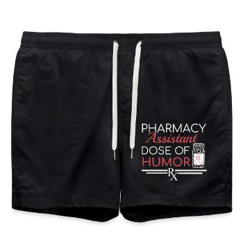 Pharmacy assistant | Dose of Humor - Badeshorts - Schwarz - Vorne - AI Model Male 185 light (185cm)