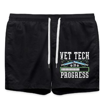Veterinary Technician Vet Tech in Progress - Swim Trunks - black - Front - AI Model Male 185 light (185cm)