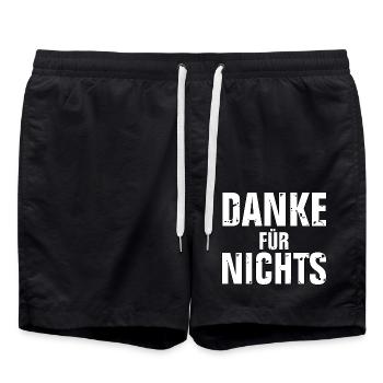 danke für nichts - Badeshorts - Schwarz - Vorne - AI Model Male 185 light (185cm)