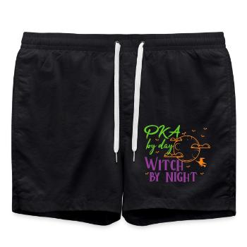 PKA Halloween | Witch by night - Swim Trunks - black - Front - AI Model Male 185 light (185cm)