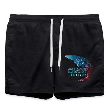 Chaosproduzent - Badeshorts - Schwarz - Vorne - AI Model Male 185 light (185cm)