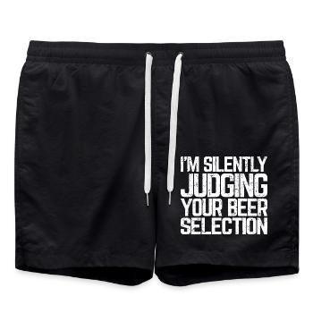 Silently Judging Beer Selection St. Patrick's Day - Swim Trunks - black - Front - AI Model Male 185 light (185cm)