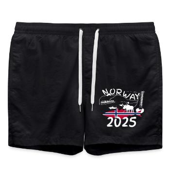 Norway 2025 Pollock with Mountains and Moose Fishing - Swim Trunks - black - Front - AI Model Male 185 light (185cm)