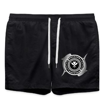 Requin tigre Kanaka Maoli - Short de bain - noir - Devant - AI Model Male 185 light (185cm)