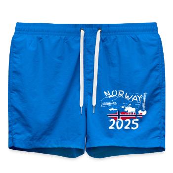 Norwegen 2025 Seehecht mit Bergen und Elch Angeln - Badeshorts - Cobalt blue - Vorne